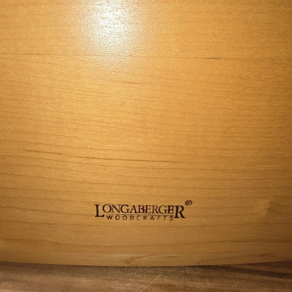 Longaberger Handwoven Wood Basket Recipe Holder Lid and Liner 2001 Dresden Ohio